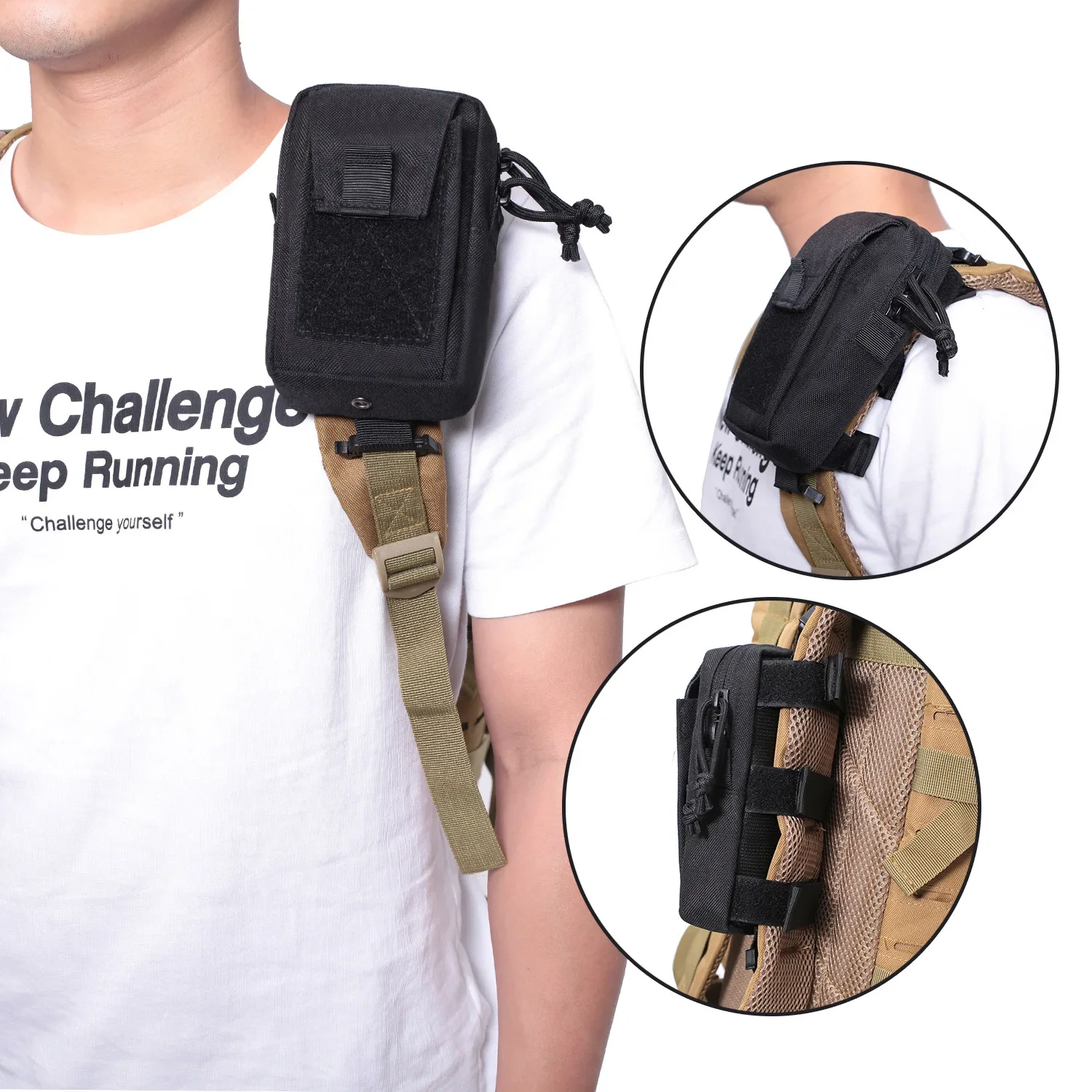 Edc Carry Kit - Porta Telefono con Cinghia per Zaino
