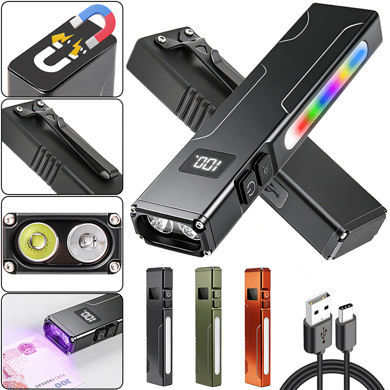 Edc Carry Pen - Torcia Multifunzione EDC con Luce Magnetica